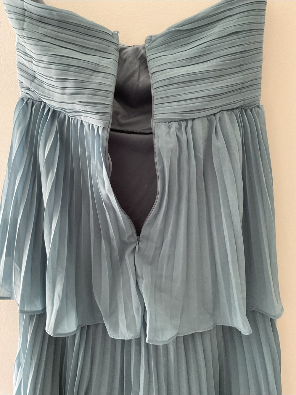 Lulus Seriously Sensational Blue Strapless Tiered Pleated Maxi Dress NWT Medium - Picture 9 of 13